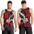 Tahiti Heiva Festival Men Tank Top Floral Pattern With Coat Of Arms