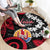 Tahiti Heiva Festival Round Carpet Floral Pattern With Coat Of Arms