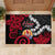 Tahiti Heiva Festival Rubber Doormat Floral Pattern With Coat Of Arms