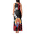 Tahiti Heiva Festival Tank Maxi Dress Floral Pattern With Coat Of Arms