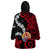 Tahiti Heiva Festival Wearable Blanket Hoodie Floral Pattern With Coat Of Arms