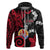 Tahiti Heiva Festival Zip Hoodie Floral Pattern With Coat Of Arms