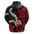 Tahiti Heiva Festival Zip Hoodie Floral Pattern With Coat Of Arms