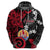 Tahiti Heiva Festival Zip Hoodie Floral Pattern With Coat Of Arms