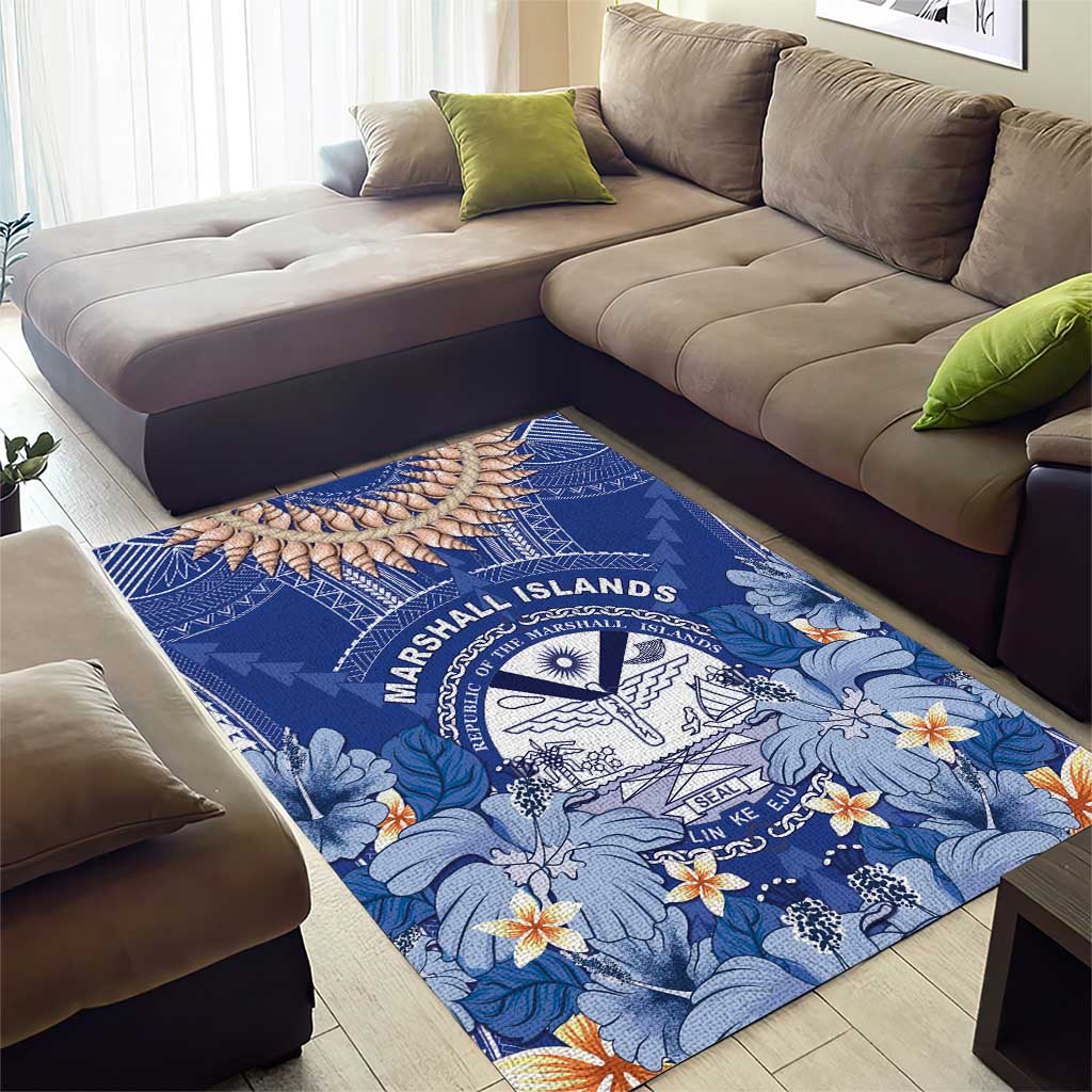 Marshall Islands Jemenei Day Area Rug Polynesian Tribal Tattoo Seashell Necklace LT05 - Polynesian Pride