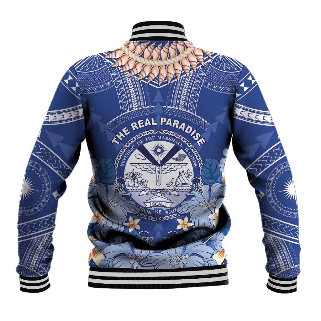 Marshall Islands Jemenei Day Baseball Jacket Polynesian Tribal Tattoo Seashell Necklace LT05 - Polynesian Pride