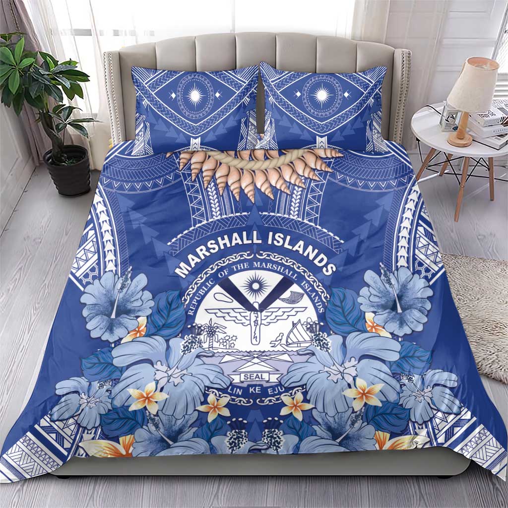 Marshall Islands Jemenei Day Bedding Set Polynesian Tribal Tattoo Seashell Necklace LT05 - Polynesian Pride