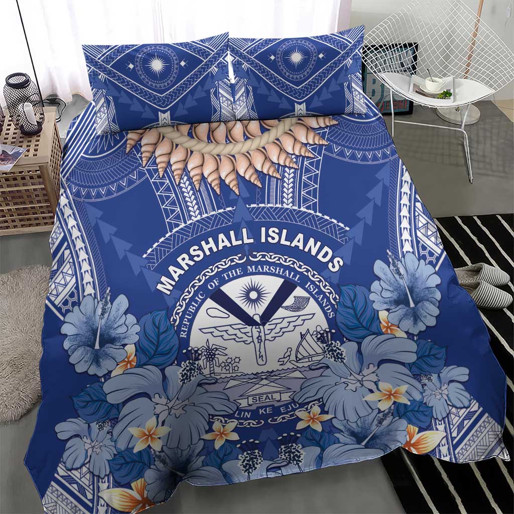 Marshall Islands Jemenei Day Bedding Set Polynesian Tribal Tattoo Seashell Necklace LT05 - Polynesian Pride
