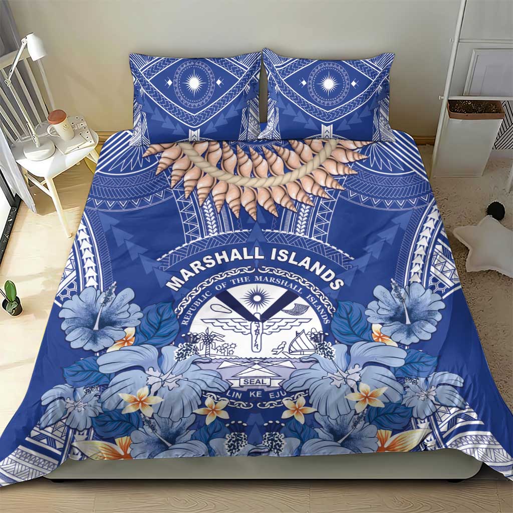 Marshall Islands Jemenei Day Bedding Set Polynesian Tribal Tattoo Seashell Necklace LT05 - Polynesian Pride