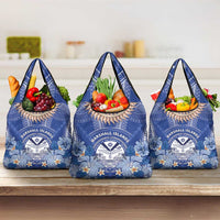 Marshall Islands Jemenei Day Grocery Bag Polynesian Tribal Tattoo Seashell Necklace LT05 3-pack One Size Blue - Polynesian Pride
