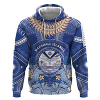 Marshall Islands Jemenei Day Hoodie Polynesian Tribal Tattoo Seashell Necklace LT05 Pullover Hoodie Blue - Polynesian Pride