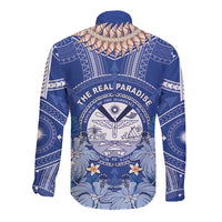 Marshall Islands Jemenei Day Long Sleeve Button Shirt Polynesian Tribal Tattoo Seashell Necklace LT05 - Polynesian Pride