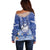 Marshall Islands Jemenei Day Off Shoulder Sweater Polynesian Tribal Tattoo Seashell Necklace