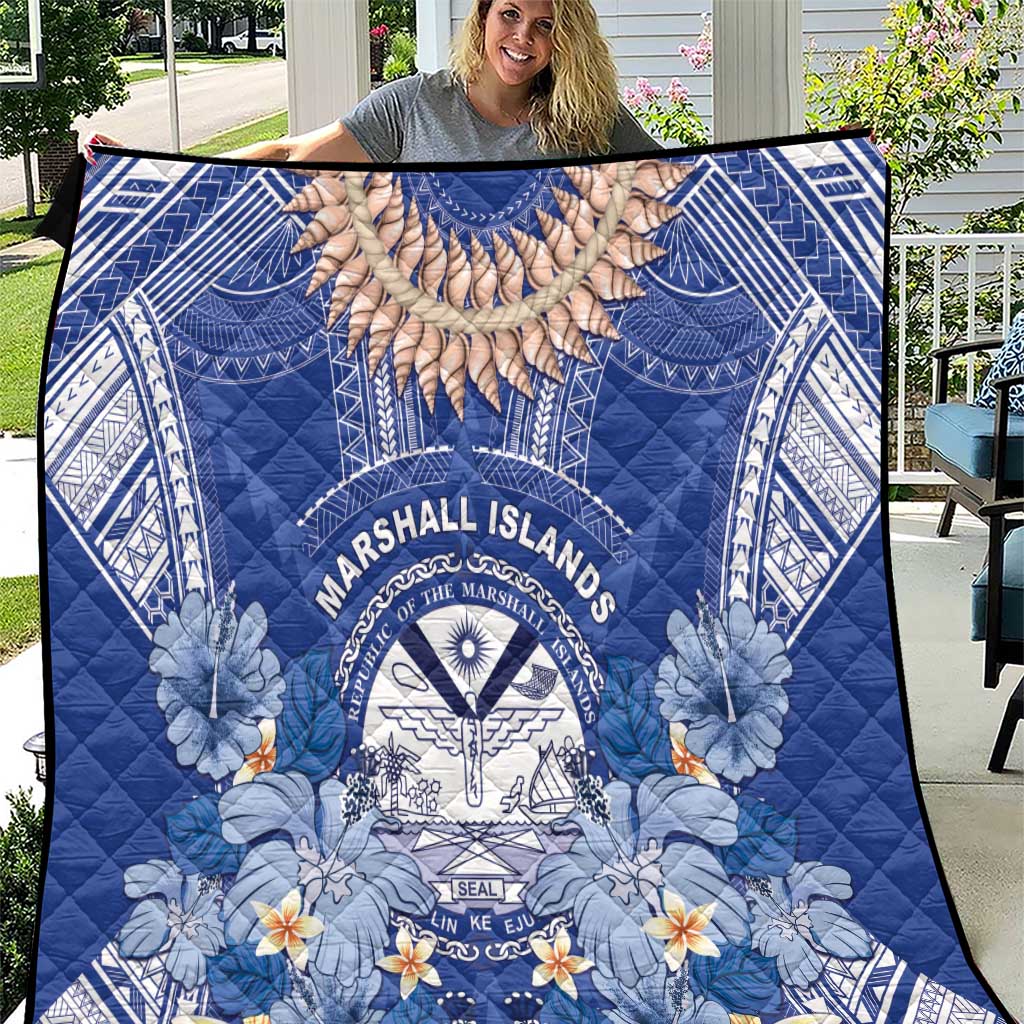 Marshall Islands Jemenei Day Quilt Polynesian Tribal Tattoo Seashell Necklace LT05 Blue - Polynesian Pride