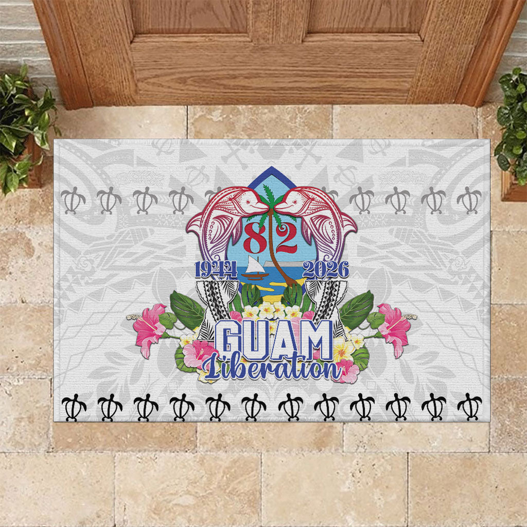 Guam Chamorro Liberation Day Rubber Doormat 82nd Anniversary LT05 White - Polynesian Pride