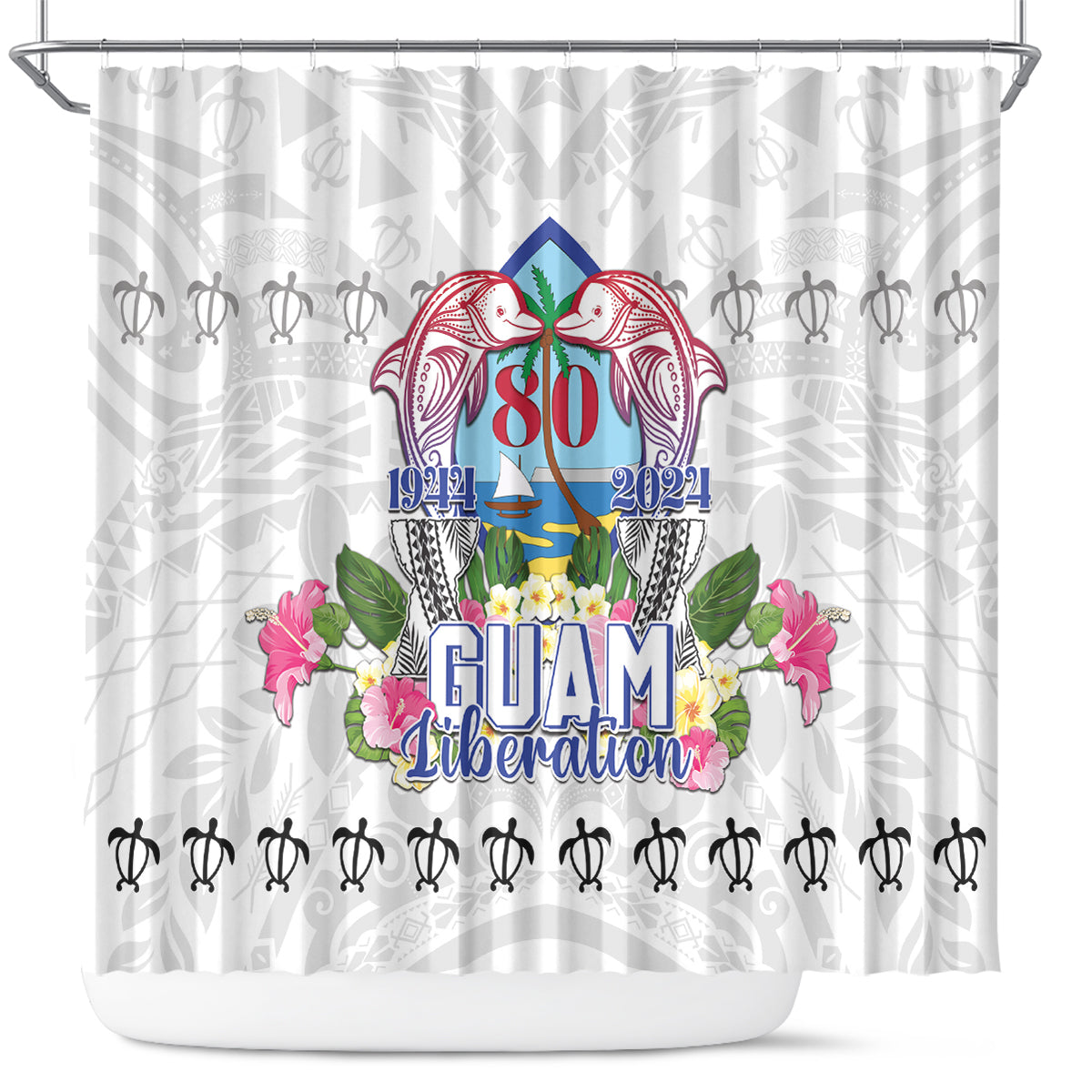 Guam Chamorro Liberation Day Shower Curtain 80th Anniversary