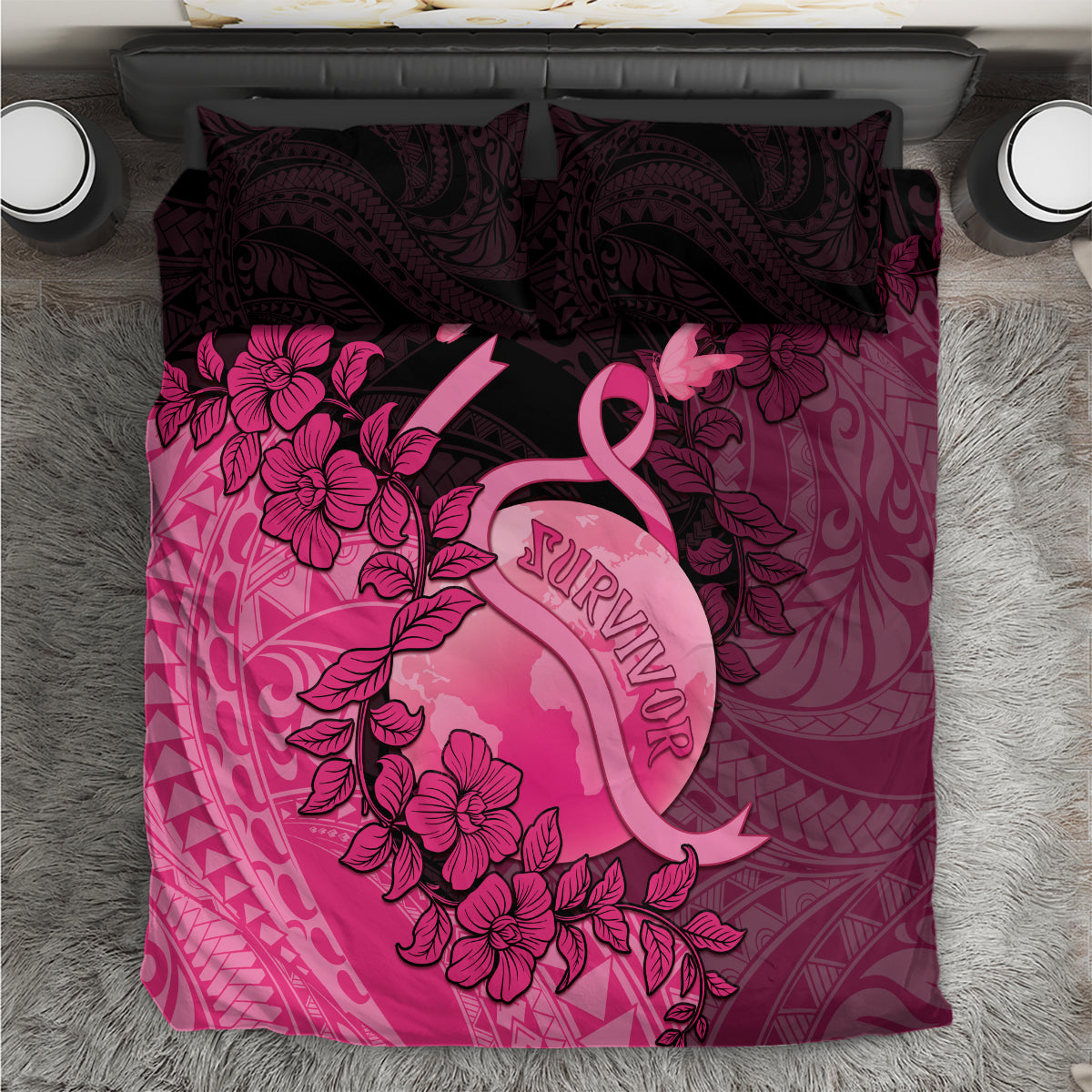 Cancer Fighter Bedding Set I Beat Cancer LT05 Pink - Polynesian Pride