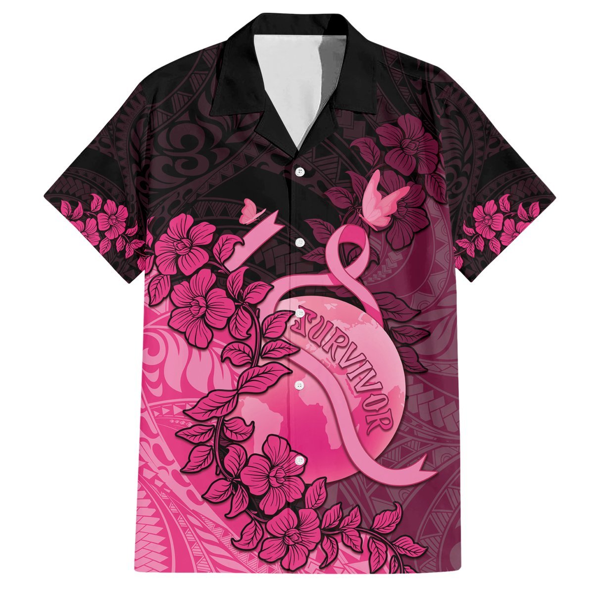 Personalised Cancer Fighter Hawaiian Shirt I Beat Cancer LT05 Pink - Polynesian Pride