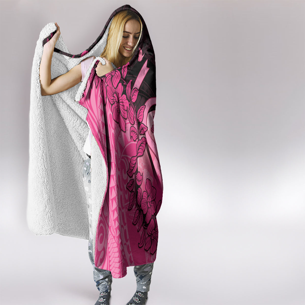 Cancer Fighter Hooded Blanket I Beat Cancer LT05 - Polynesian Pride