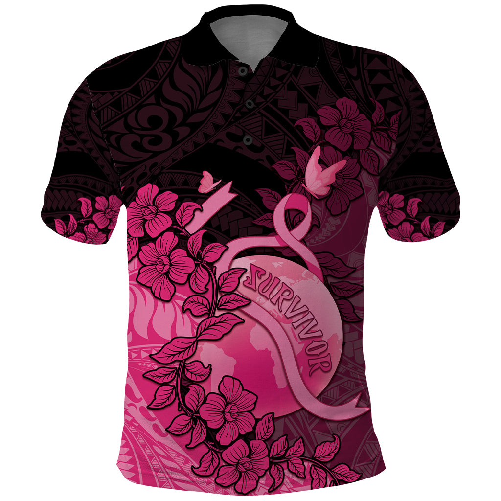 Personalised Cancer Fighter Polo Shirt I Beat Cancer LT05 Pink - Polynesian Pride