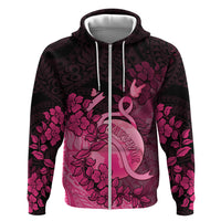 Personalised Cancer Fighter Zip Hoodie I Beat Cancer LT05 Zip Hoodie Pink - Polynesian Pride