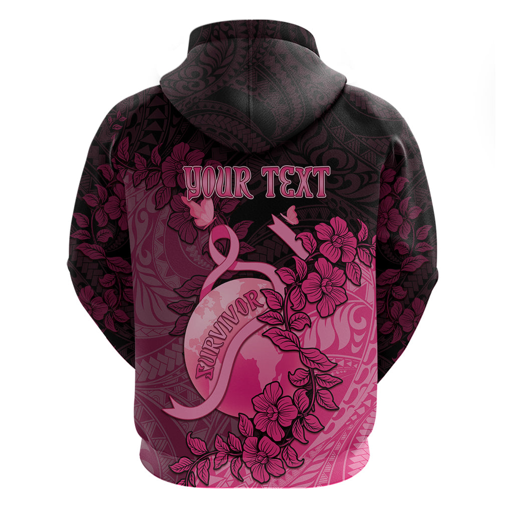 Personalised Cancer Fighter Zip Hoodie I Beat Cancer LT05 - Polynesian Pride