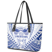Northern Mariana Islands Liberation Day Leather Tote Bag 79th Anniversary LT05 - Polynesian Pride