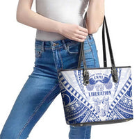 Northern Mariana Islands Liberation Day Leather Tote Bag 79th Anniversary LT05 - Polynesian Pride