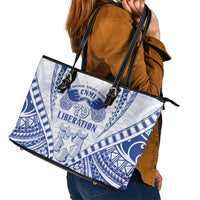 Northern Mariana Islands Liberation Day Leather Tote Bag 79th Anniversary LT05 - Polynesian Pride