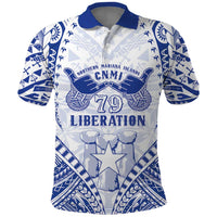 Northern Mariana Islands Liberation Day Polo Shirt 79th Anniversary LT05 Blue - Polynesian Pride