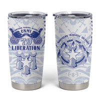 Northern Mariana Islands Liberation Day Tumbler Cup 79th Anniversary LT05 Blue - Polynesian Pride