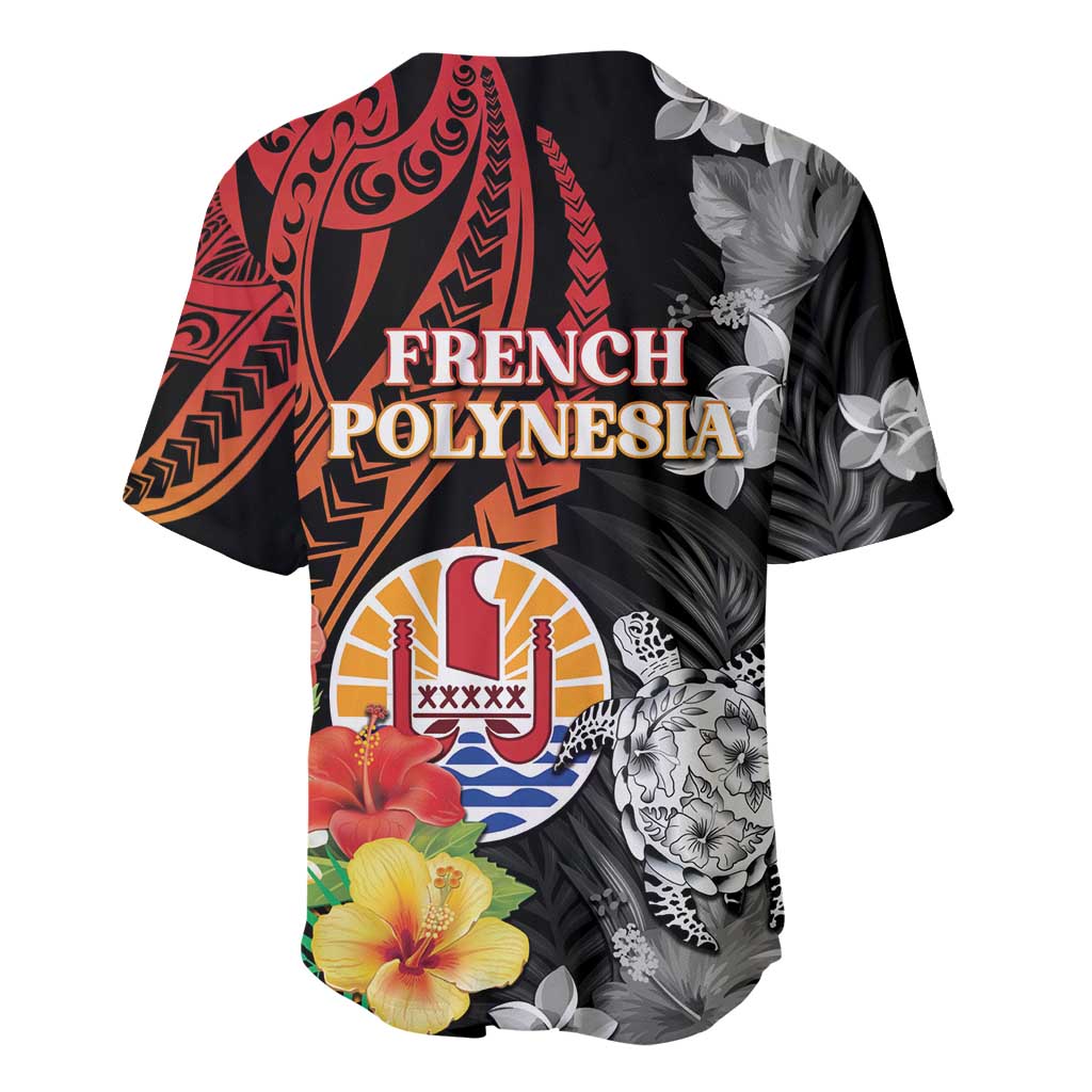 French Polynesia Bastille Day Baseball Jersey Tropical Turtle Hibiscus Polynesian Pattern LT05 - Polynesian Pride