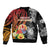 French Polynesia Bastille Day Bomber Jacket Tropical Turtle Hibiscus Polynesian Pattern