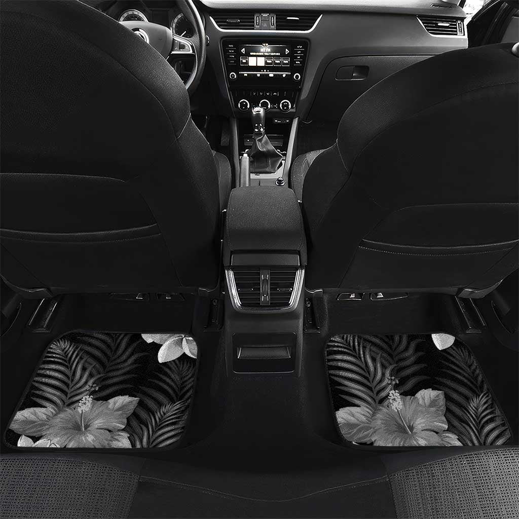 French Polynesia Bastille Day Car Mats Tropical Turtle Hibiscus Polynesian Pattern LT05 Set 2pcs - Back Black - Polynesian Pride
