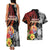 French Polynesia Bastille Day Couples Matching Tank Maxi Dress and Hawaiian Shirt Tropical Turtle Hibiscus Polynesian Pattern