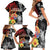 French Polynesia Bastille Day Family Matching Short Sleeve Bodycon Dress and Hawaiian Shirt Tropical Turtle Hibiscus Polynesian Pattern