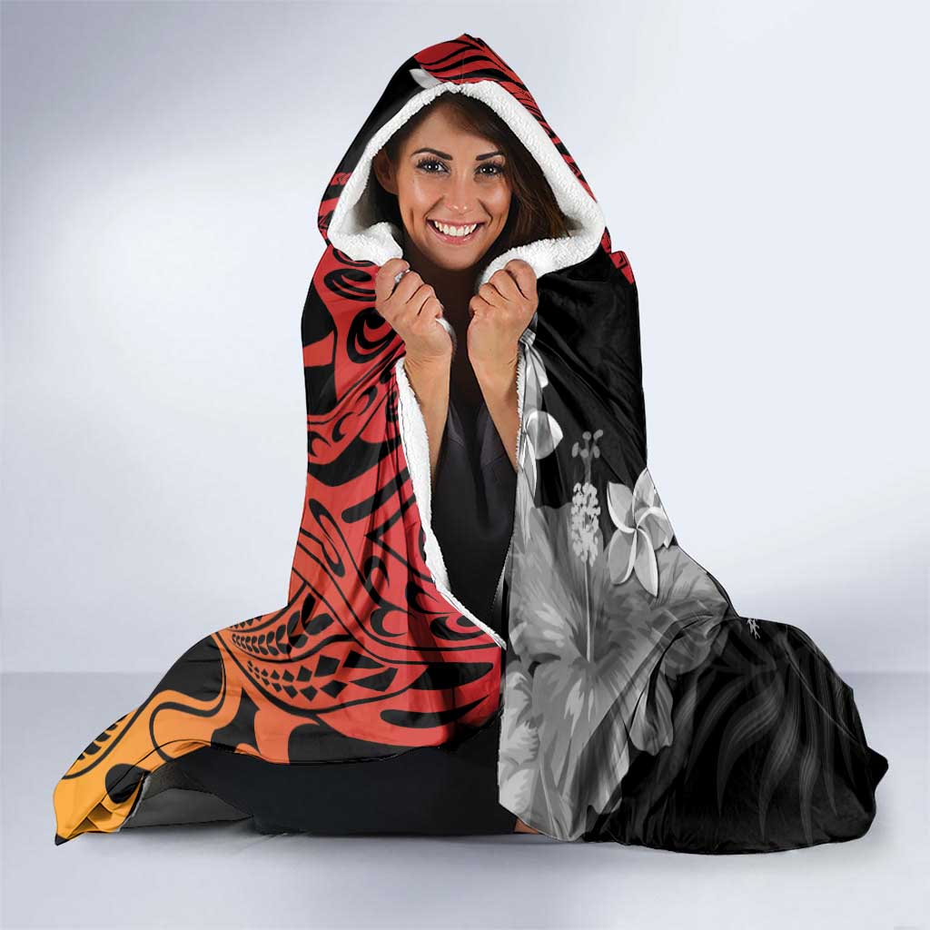 French Polynesia Bastille Day Hooded Blanket Tropical Turtle Hibiscus Polynesian Pattern LT05 - Polynesian Pride