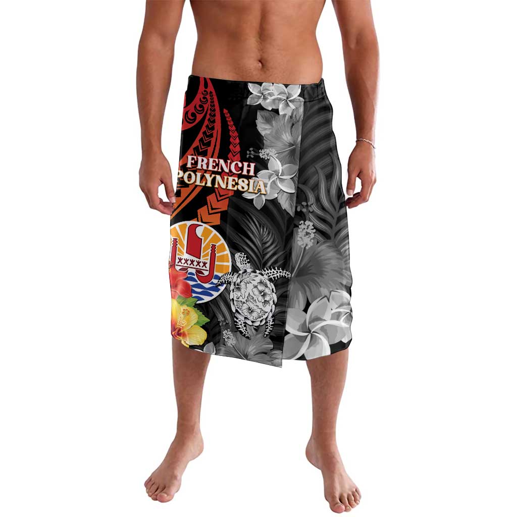 French Polynesia Bastille Day Lavalava Tropical Turtle Hibiscus Polynesian Pattern LT05 Black - Polynesian Pride