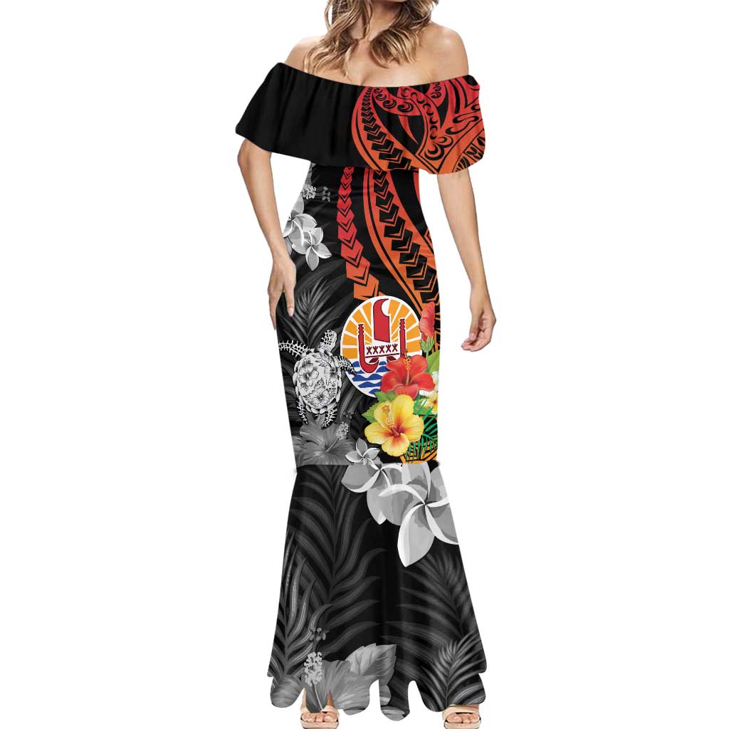 French Polynesia Bastille Day Mermaid Dress Tropical Turtle Hibiscus Polynesian Pattern LT05 - Polynesian Pride
