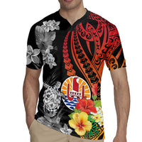 French Polynesia Bastille Day Rugby Jersey Tropical Turtle Hibiscus Polynesian Pattern LT05 - Polynesian Pride