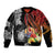 French Polynesia Bastille Day Sleeve Zip Bomber Jacket Tropical Turtle Hibiscus Polynesian Pattern