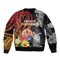 French Polynesia Bastille Day Sleeve Zip Bomber Jacket Tropical Turtle Hibiscus Polynesian Pattern LT05 - Polynesian Pride