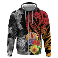 French Polynesia Bastille Day Zip Hoodie Tropical Turtle Hibiscus Polynesian Pattern LT05 Zip Hoodie Black - Polynesian Pride