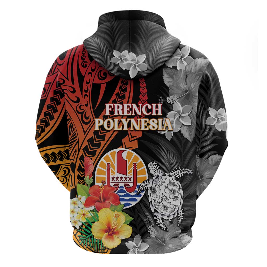 French Polynesia Bastille Day Zip Hoodie Tropical Turtle Hibiscus Polynesian Pattern LT05 - Polynesian Pride