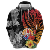 French Polynesia Bastille Day Zip Hoodie Tropical Turtle Hibiscus Polynesian Pattern LT05 - Polynesian Pride