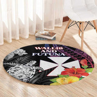 Wallis and Futuna Bastille Day Round Carpet Tropical Turtle Hibiscus Polynesian Pattern LT05 - Polynesian Pride