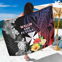 Wallis and Futuna Bastille Day Sarong Tropical Turtle Hibiscus Polynesian Pattern LT05 One Size 44 x 66 inches Black - Polynesian Pride