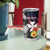 Personalised Wallis and Futuna Bastille Day Tumbler Cup Tropical Turtle Hibiscus Polynesian Pattern LT05 - Polynesian Pride