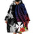 Wallis and Futuna Bastille Day Wearable Blanket Hoodie Tropical Turtle Hibiscus Polynesian Pattern