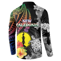 New Caledonia Bastille Day Button Sweatshirt Tropical Turtle Hibiscus Polynesian Pattern LT05 - Polynesian Pride